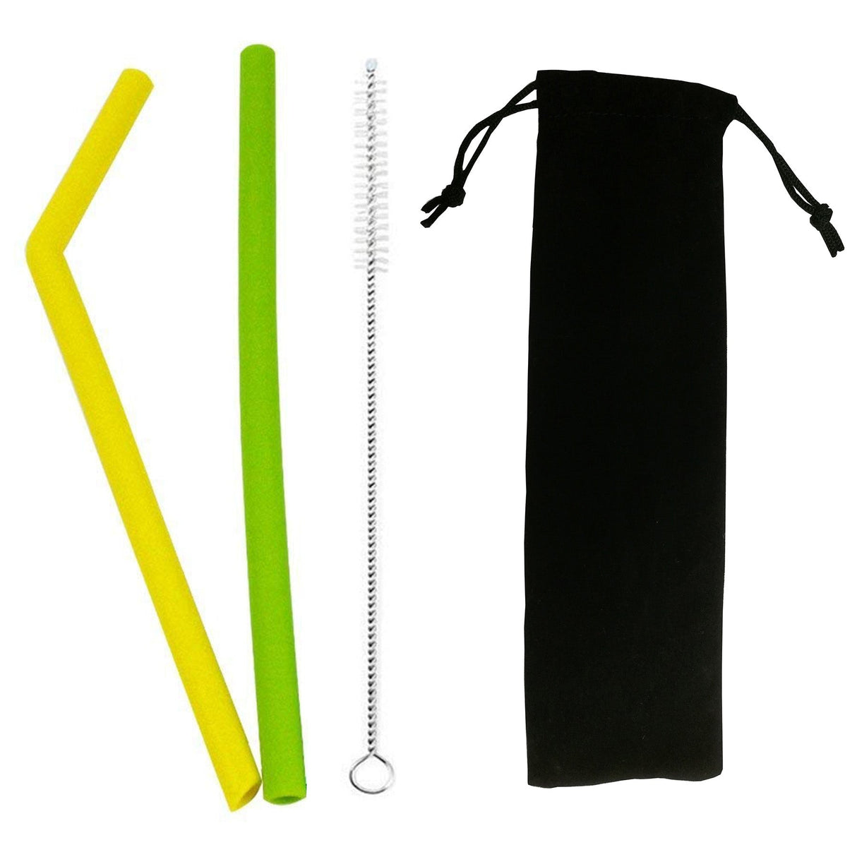 Reusable Silicone Straight Drinking Straws With 1 Cleaning Brush - Yorkn Inc✅