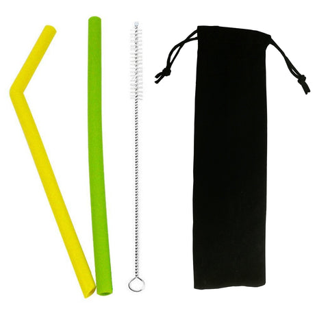 Reusable Silicone Straight Drinking Straws With 1 Cleaning Brush - Yorkn Inc✅
