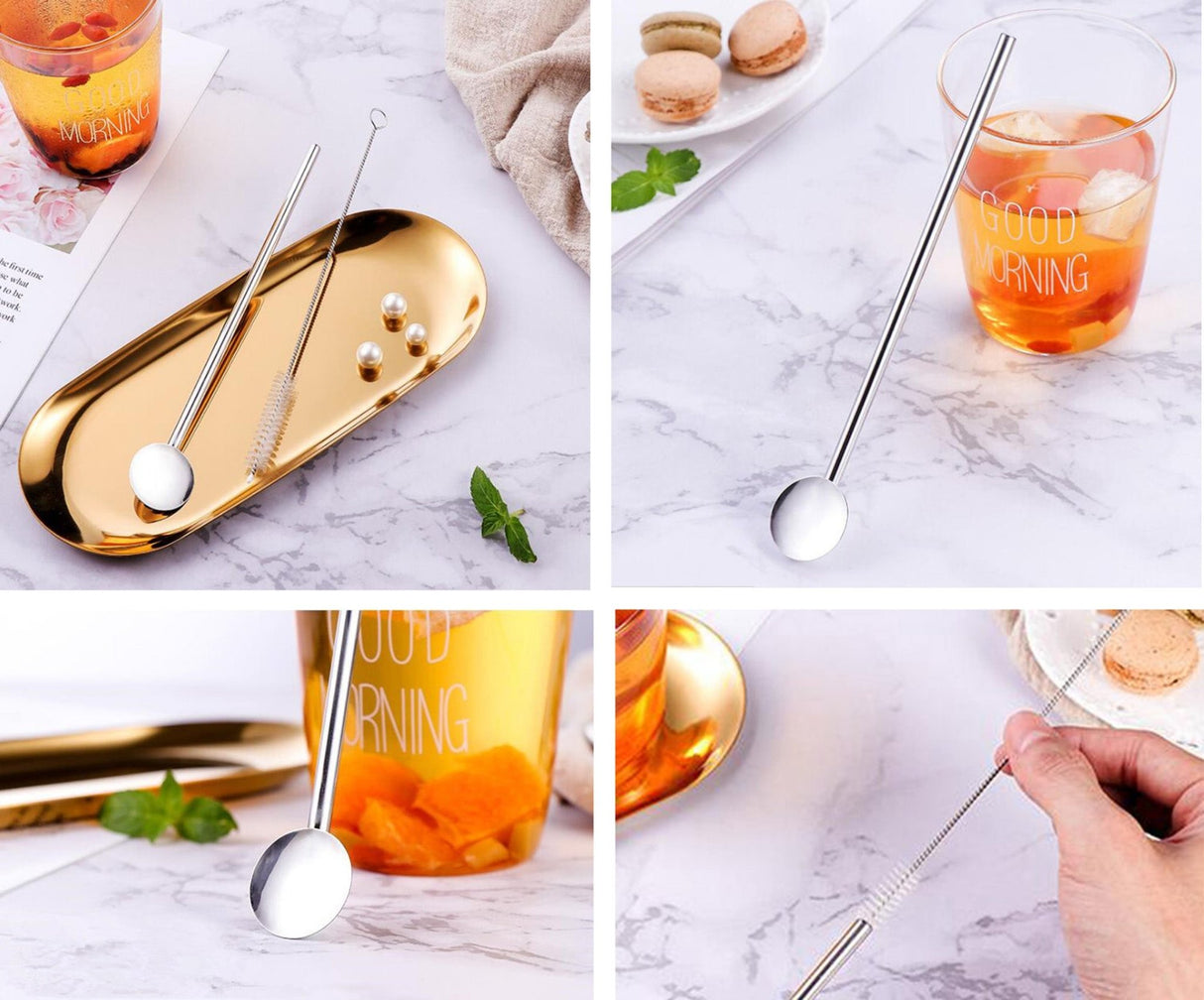Reusable Spoon Drink Straw - Yorkn Inc✅