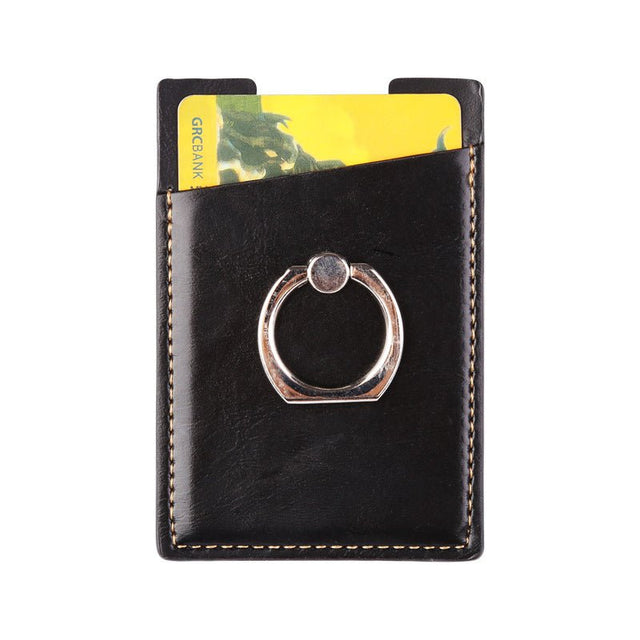 Rfid Blocking Leather Card Holder With Ring Stand - Yorkn Inc✅