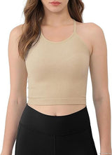Rib - knit Cropped Tank Top - Yorkn Inc✅