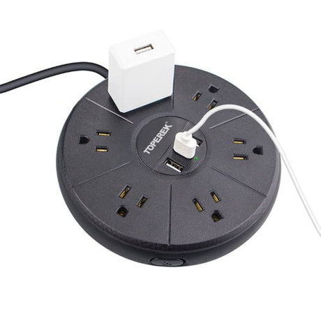 Round Power Strip With Usb - Yorkn Inc✅