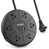 Round Power Strip With Usb - Yorkn Inc✅