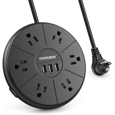 Round Power Strip With Usb - Yorkn Inc✅