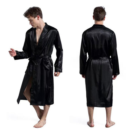 Satin Open Front Cardigan Bath Robe - Yorkn Inc✅