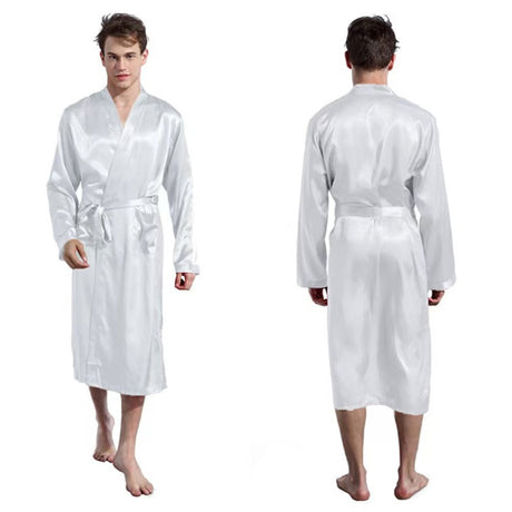 Satin Open Front Cardigan Bath Robe - Yorkn Inc✅