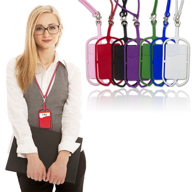 Silicone Phone Lanyard With Card Pocket - Yorkn Inc✅