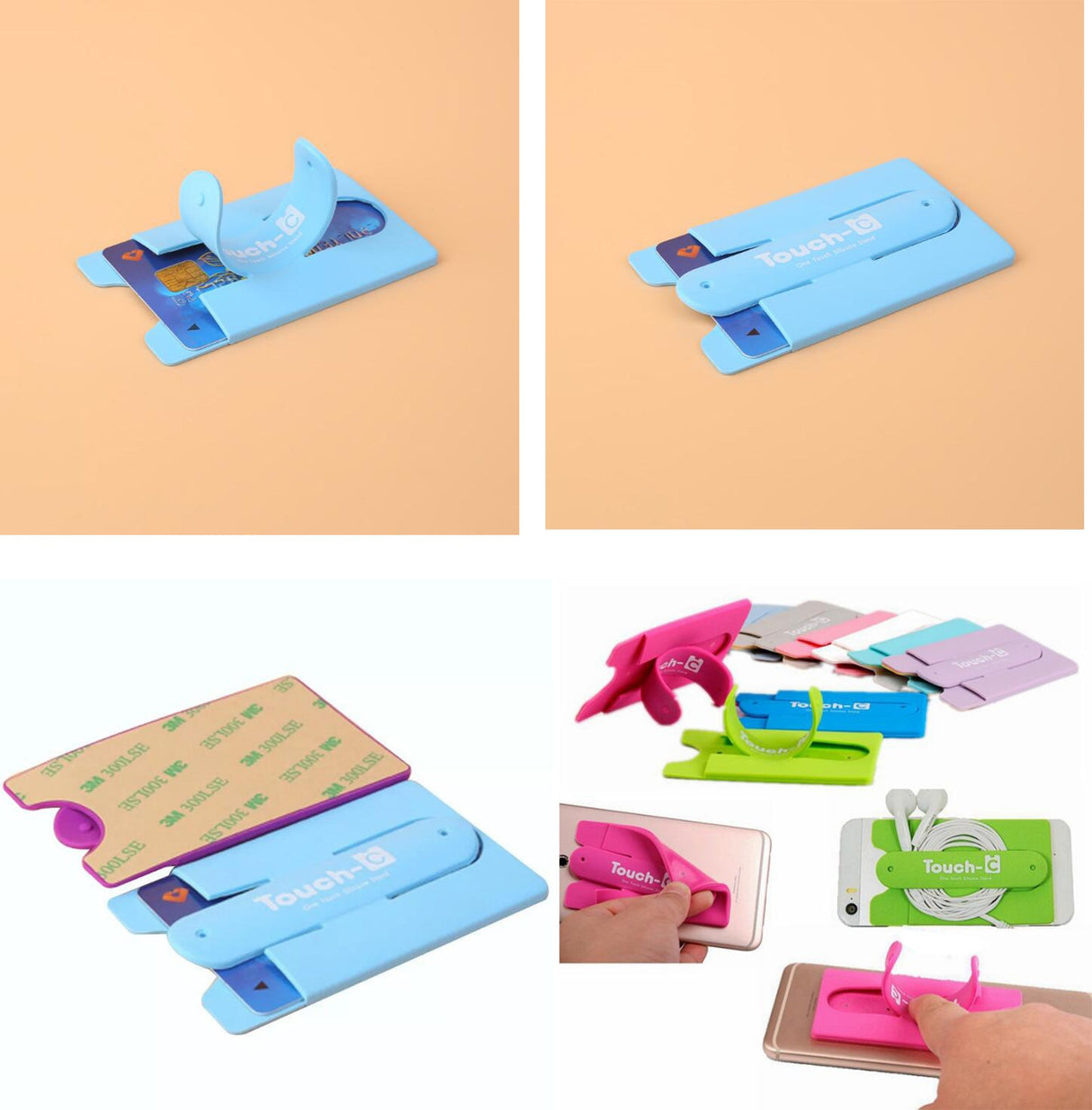 Silicone Stick On Credit Card Holder With Phone St - Yorkn Inc✅