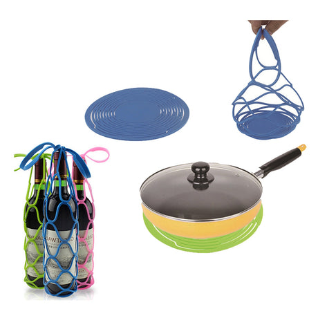 Silicone Wine Bottle Carrier & Cup Coaste - Yorkn Inc✅