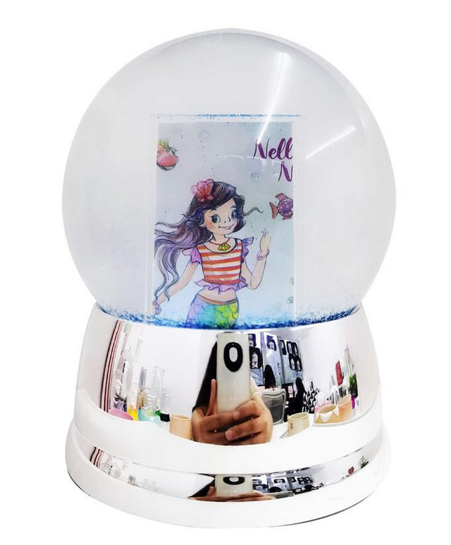 Snow Globe Photo With Silver Base - By Boat - Yorkn Inc✅