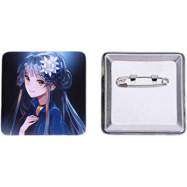 Square Shape Button Pin Full Size Printed - Yorkn Inc✅