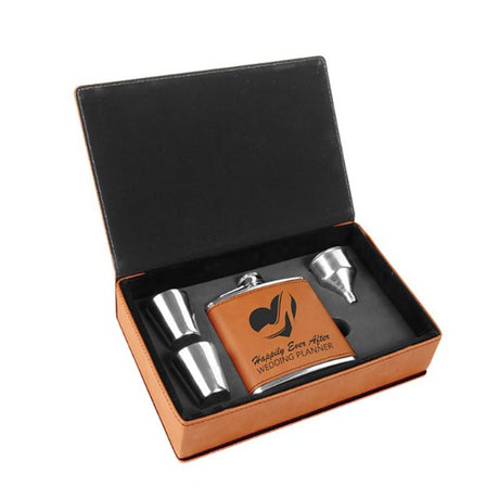 Stainless Steel Leatherette Flask Gift - Yorkn Inc✅