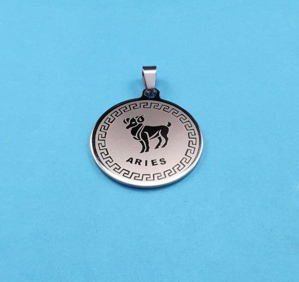 Stainless Steel Necklace Round Pendant - Yorkn Inc✅
