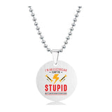 Stainless Steel Round Brand Necklace - Yorkn Inc✅