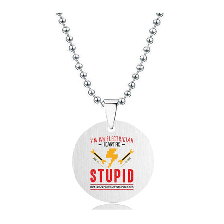 Stainless Steel Round Brand Necklace - Yorkn Inc✅