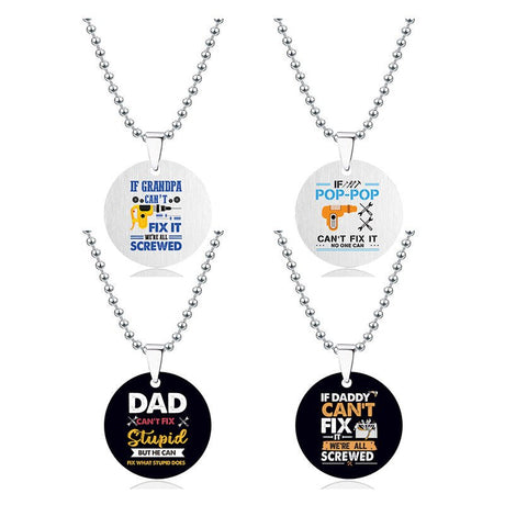 Stainless Steel Round Brand Necklace - Yorkn Inc✅