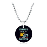 Stainless Steel Round Brand Necklace - Yorkn Inc✅