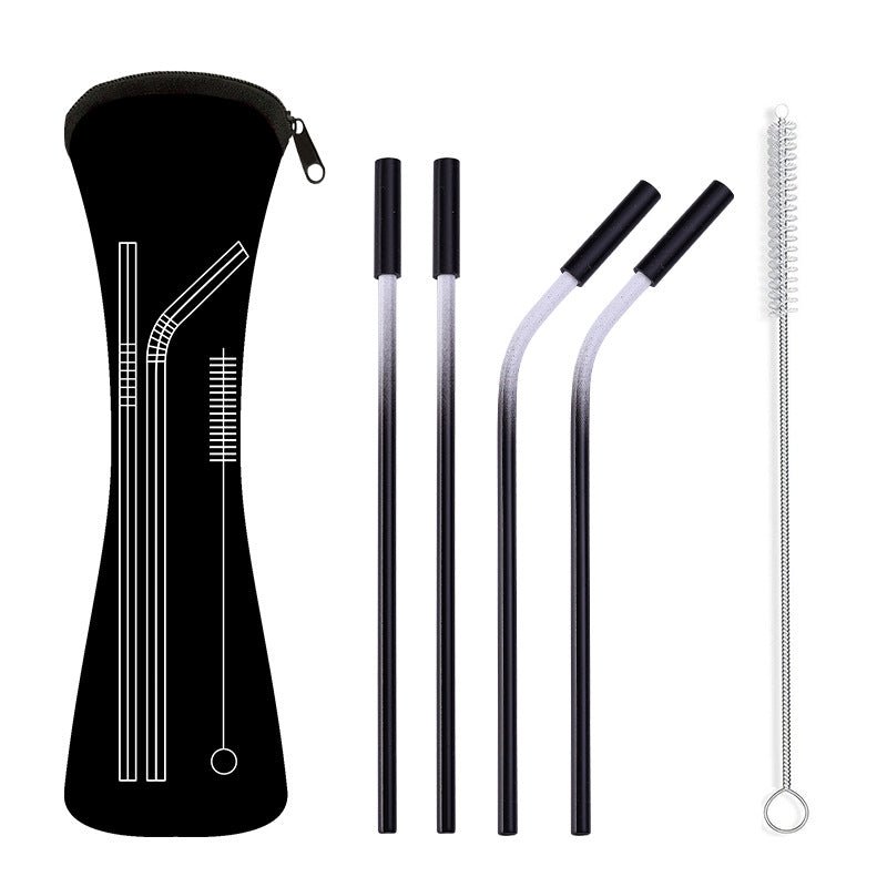 Stainless Steel Straw Set With Silicon - Yorkn Inc✅