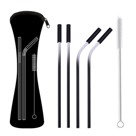 Stainless Steel Straw Set With Silicon - Yorkn Inc✅