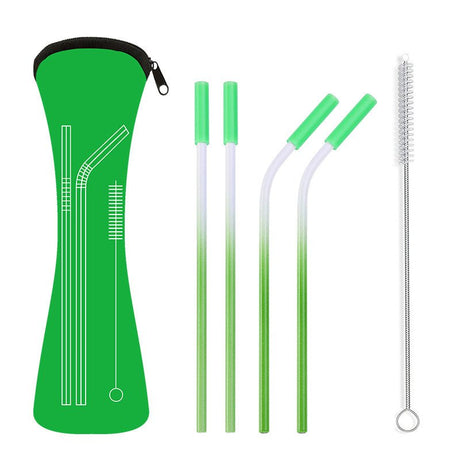 Stainless Steel Straw Set With Silicon - Yorkn Inc✅