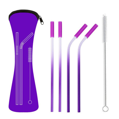 Stainless Steel Straw Set With Silicon - Yorkn Inc✅
