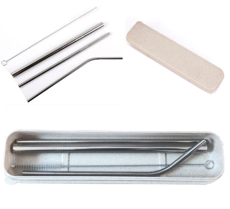 Stainless Steel Straw With Plastic Case - Yorkn Inc✅