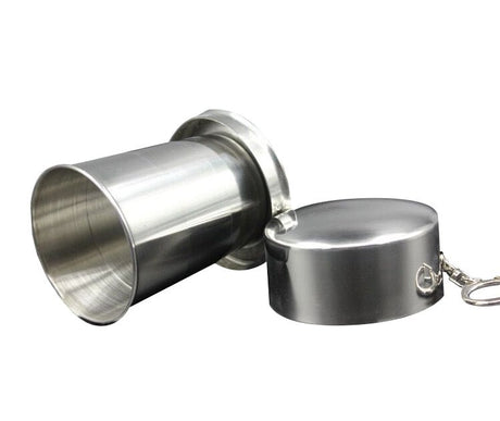Stainless Steel Travel Folding Collapsible Cup - 140 Ml - Yorkn Inc✅