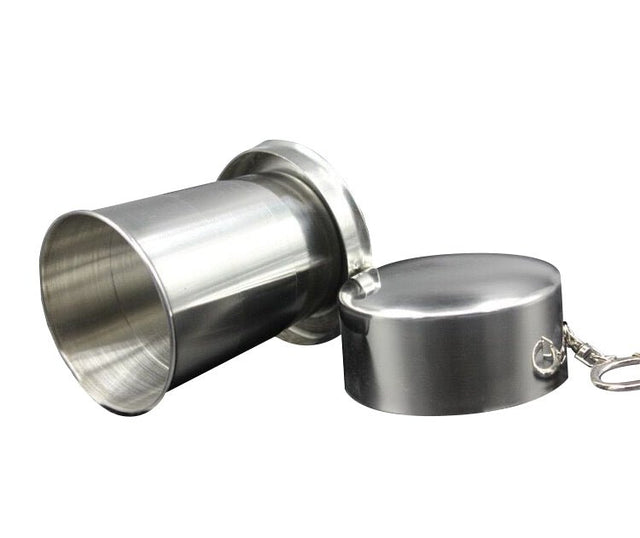 Stainless Steel Travel Folding Collapsible Cup - 140 Ml - Yorkn Inc✅
