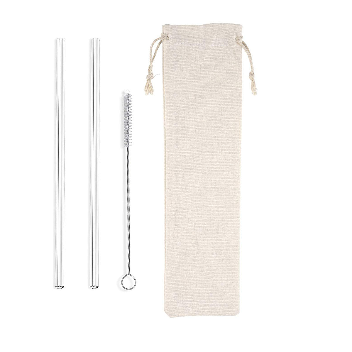 Straight Glass Straws With Cleaning Brush - Yorkn Inc✅