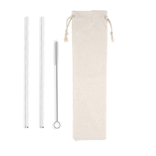 Straight Glass Straws With Cleaning Brush - Yorkn Inc✅