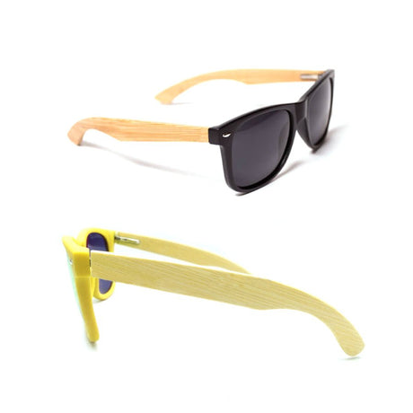 Sunglasses With Plastic Frame And Bamboo Temples - Yorkn Inc✅