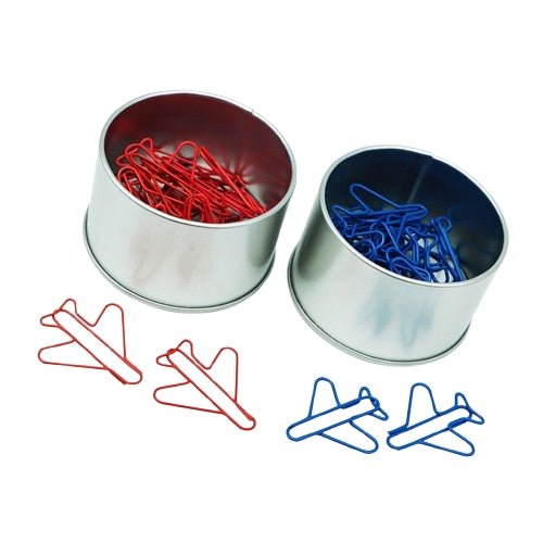 Tin Box With Airplane Shaped Paper Clips - Yorkn Inc✅