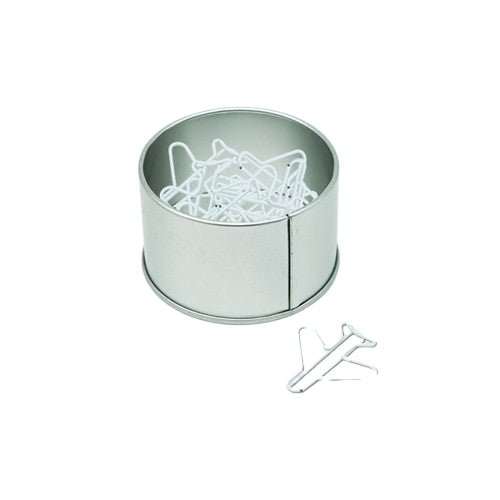 Tin Box With Airplane Shaped Paper Clips - Yorkn Inc✅
