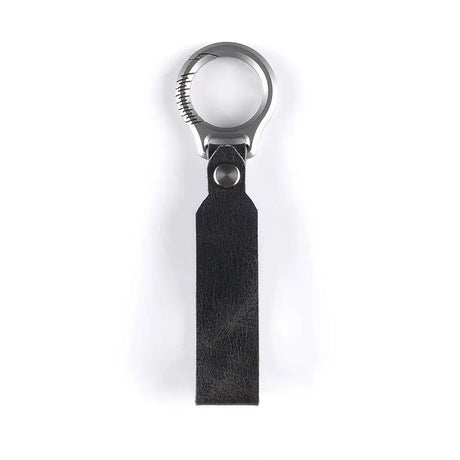 Titanium Alloy Ring Leather Keychain - Yorkn Inc✅