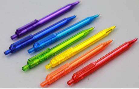 Transparent Plastic Barrel Plunger Action Ballpoin - Yorkn Inc✅