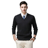V - neck Solid Color Sweater - Yorkn Inc✅