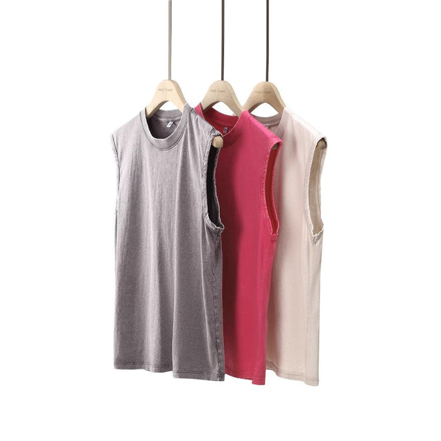 Vintage Washed Sleeveless Tank Top - Yorkn Inc✅