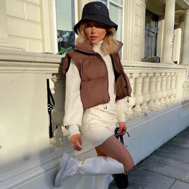 Winter Cropped Puffer Vest - Yorkn Inc✅