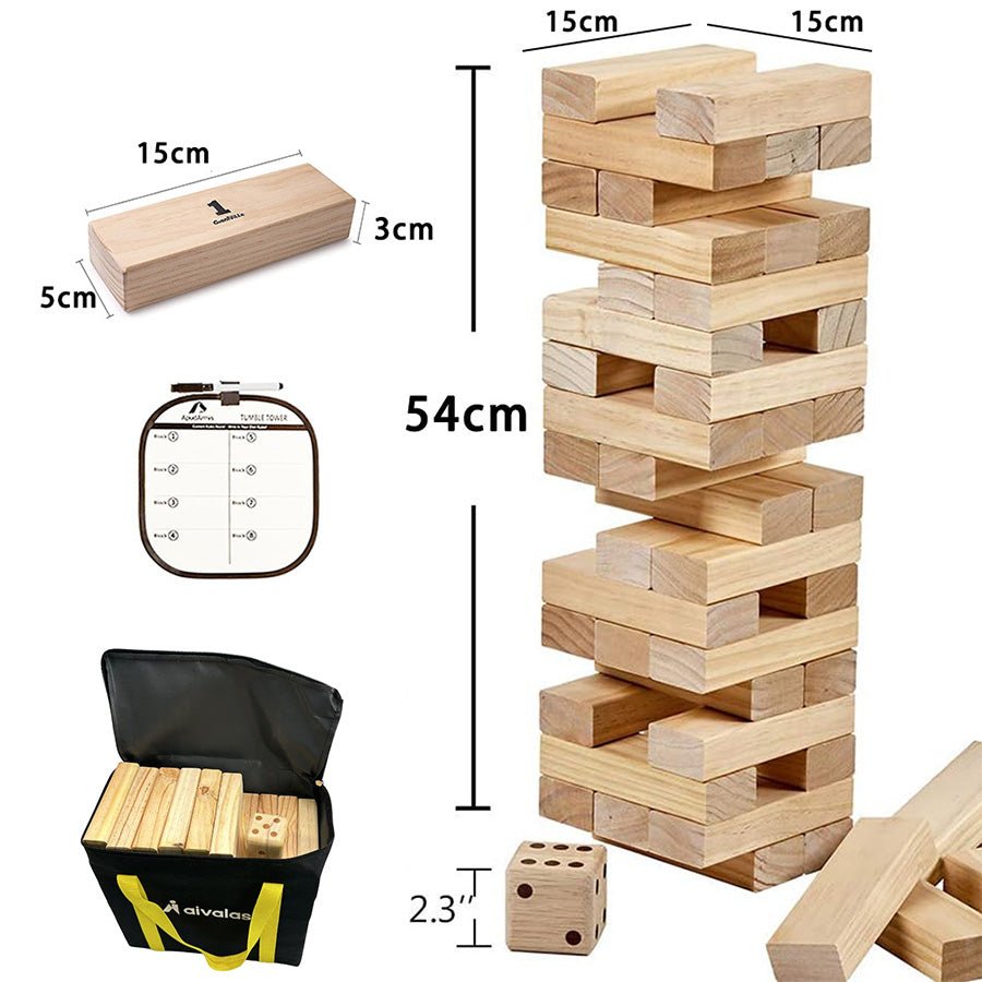Wood Blocks Set Giant Jenga Wth Carrying Bag - By Boat - Yorkn Inc✅