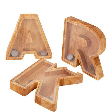 Wood Letter Bank Money Box Birthday - Yorkn Inc✅