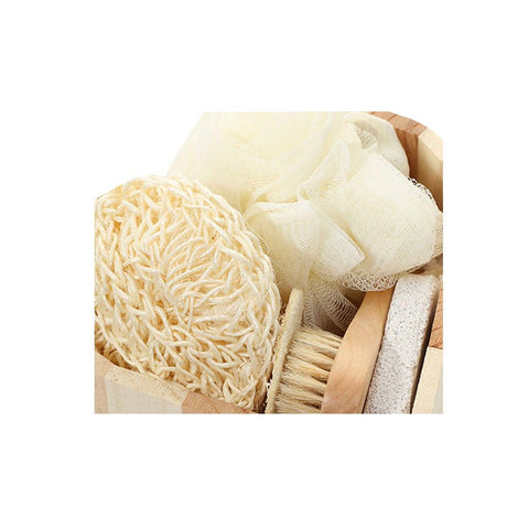 Wood Tray Natural Loofah Bath Set - Yorkn Inc✅