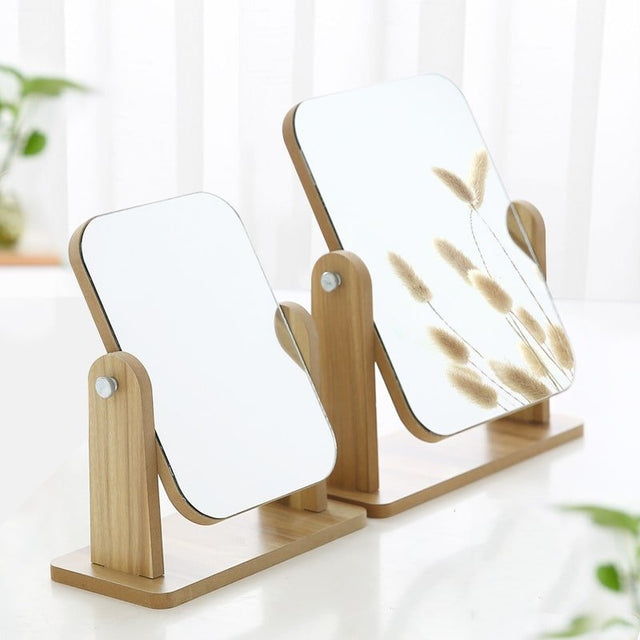 Wooden Beauty Mirror - Yorkn Inc✅