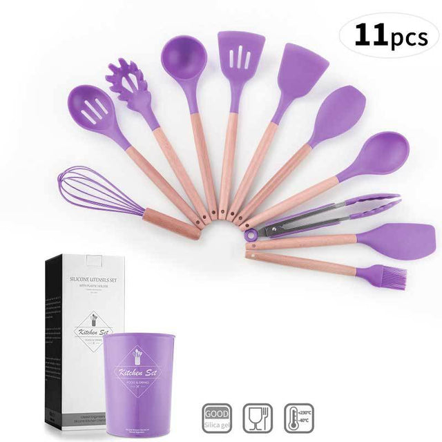 Wooden Handle Silica Gel Kitchenware - Yorkn Inc✅