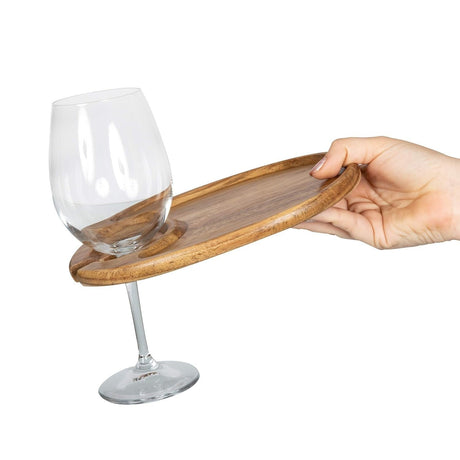 Wooden Wine Glass Plate - Yorkn Inc✅