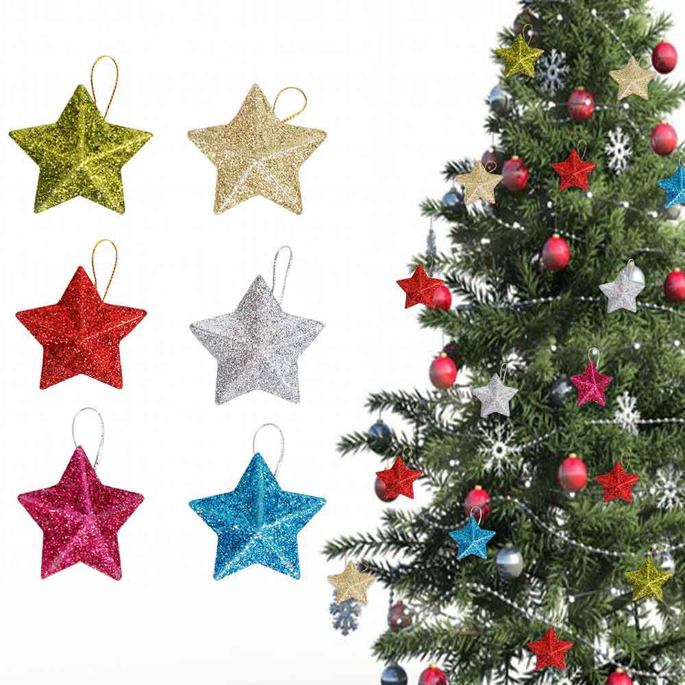 Glitter Christmas Star Hanging Decor