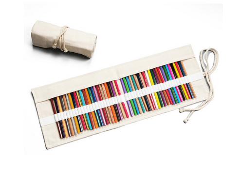 36 Holes Custom Canvas Roll Up Pencil Holder