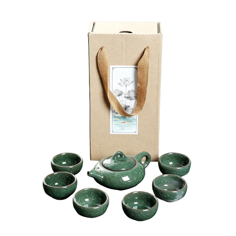 Ceramic Colorful Ice Crack Glaze Tea Set