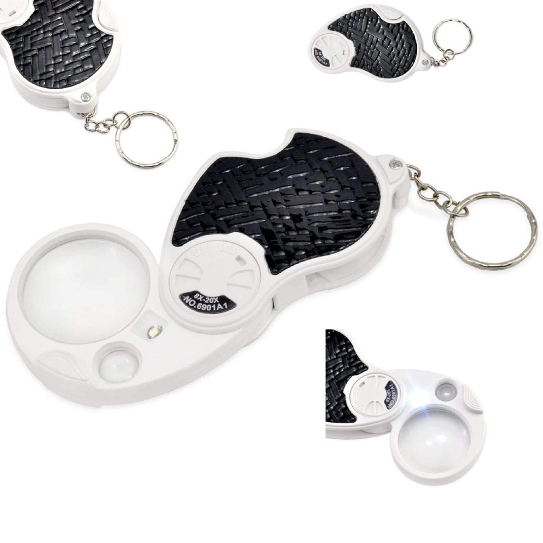 Key Chain With Folding Pocket Magnifier