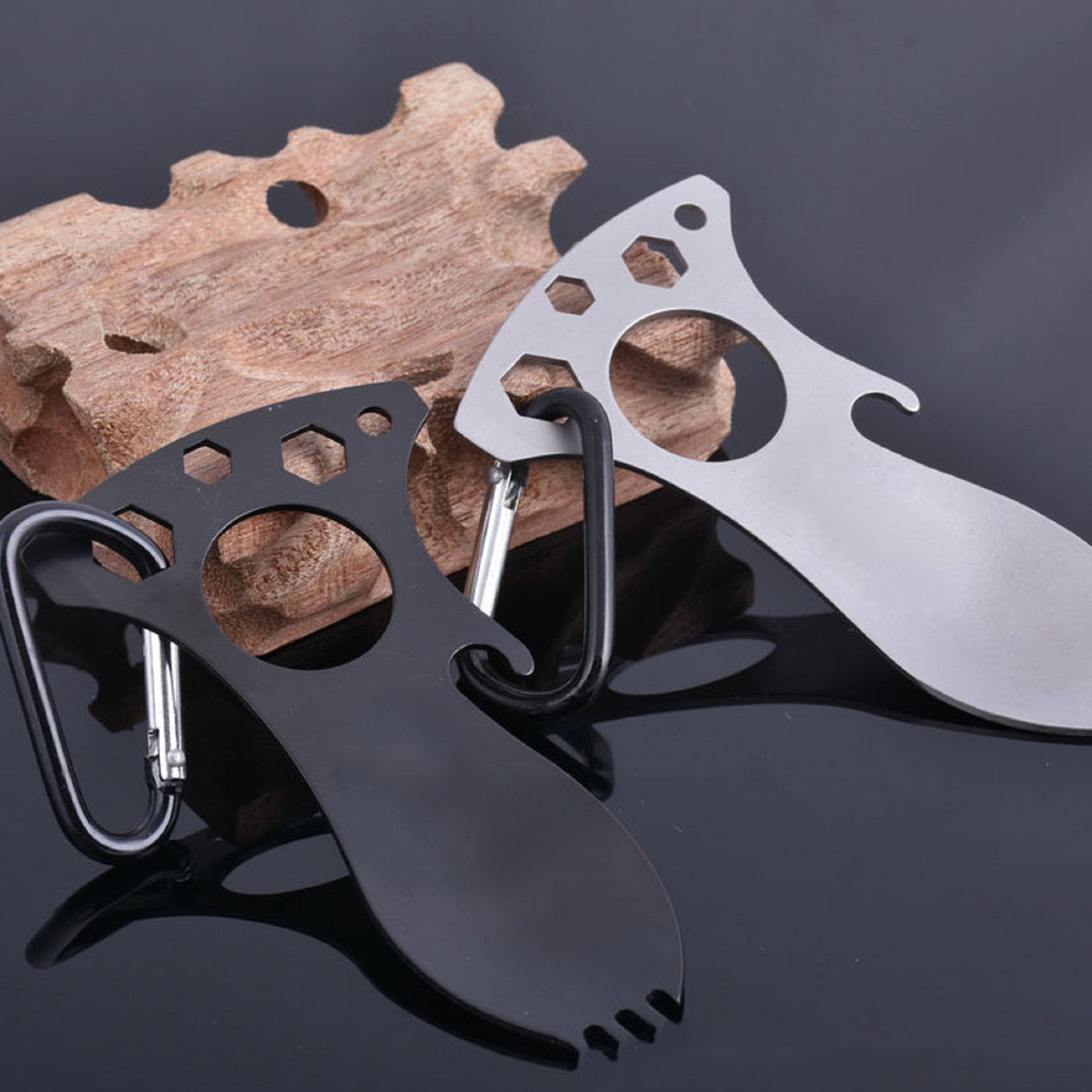 Stainless Camping Tool With Carabiner