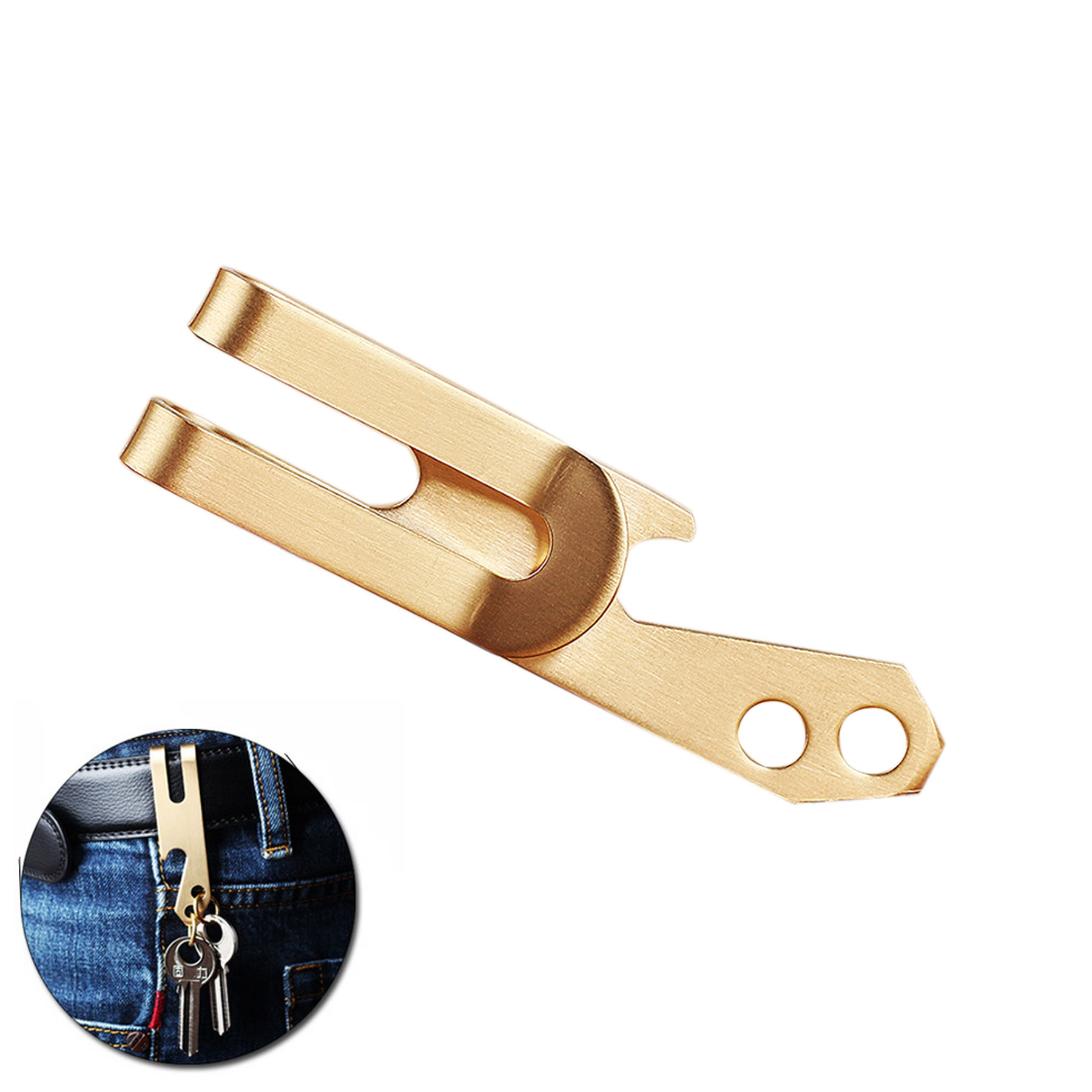 3 In 1 Brass Money Clip Wallet